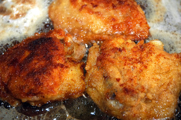 frying meat