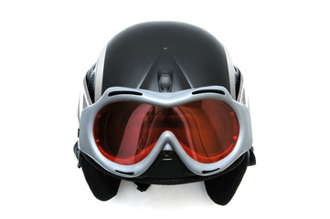 ski helmet with goggles