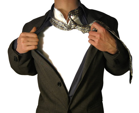 businessman with your placard on a chest