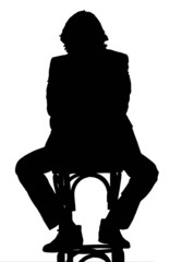 sihlouette uomo sulla sedia