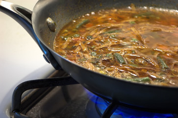 cooking hot soup