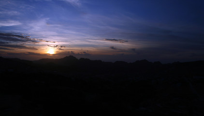 sunset over petra