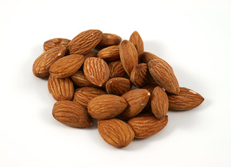 almonds on a white background
