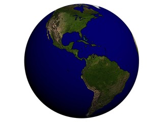 america on an earth globe