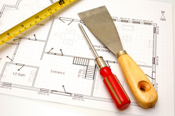house plans and some tools