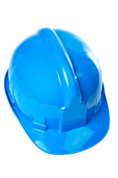 plastic blue hard hat
