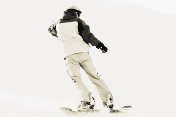 snowboarder on snow