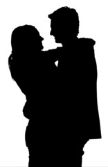 silhouette coppia uomo e donna