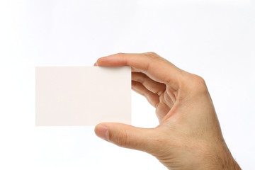 Fototapeta premium man holding a business card
