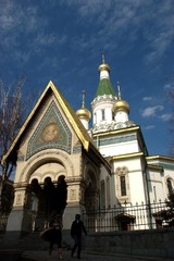 Fototapeta na wymiar Rosyjski Kościół St Nikolay w Sofii