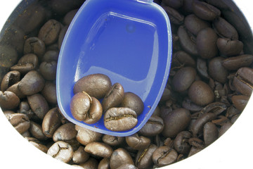 coffee beans in a can