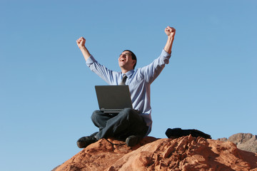 business man with his laptop