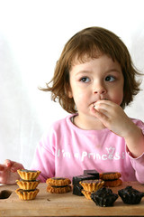 eating chocolate cakes