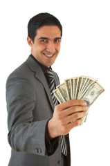 businessman with us dollars