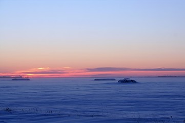 winter prairie sunrise