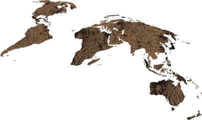 world map flat textured