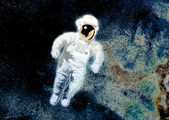 astronaut with space bg