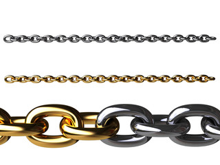 gold chain and chromeplated chain