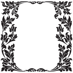 Fototapeta na wymiar abstract floral decorative black frame vector illustration