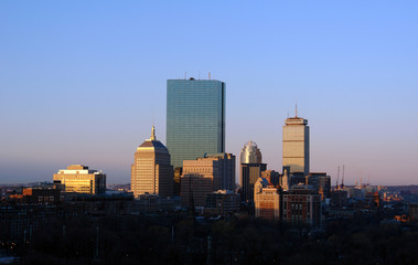 Fototapeta na wymiar sunrise over boston