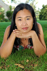 a portrait of an asian woman
