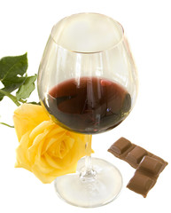 wine rose and chocolate