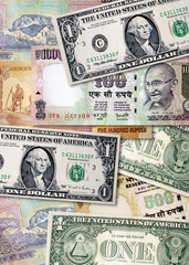 indian rupees and us dollars