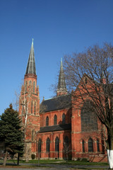 Fototapeta na wymiar red color church
