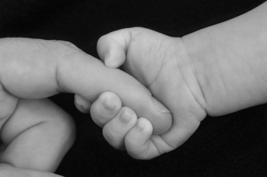 baby  hand holding finger