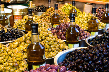 market: olives and oil