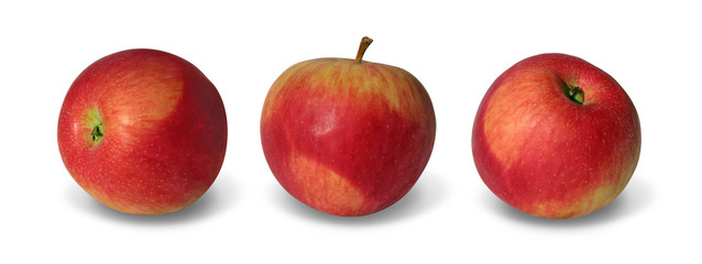 three red apples