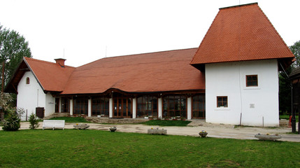 Fototapeta na wymiar house with red roof