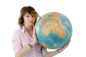 girl with the globe