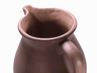 top view detail of clay jug