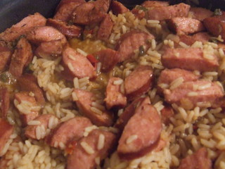 sauage and rice