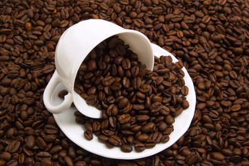 cup and coffee beans