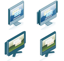 computer hardware icons set - design elements 55g