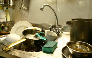 lots of dirty dishes