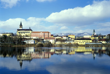 histotische stadt litomerice mit dem fluss
