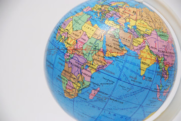 africa on a globe