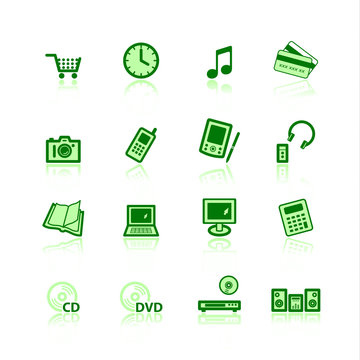green e-commerce icons