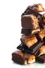a mountain of chocolate bars