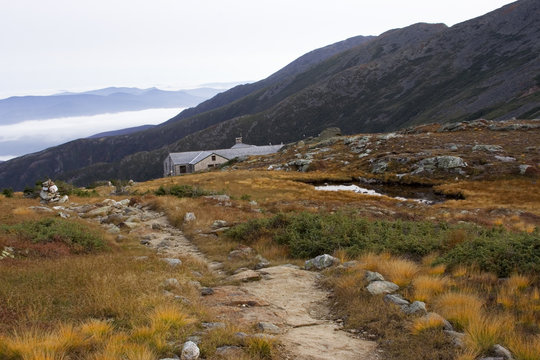 approaching mountain hut