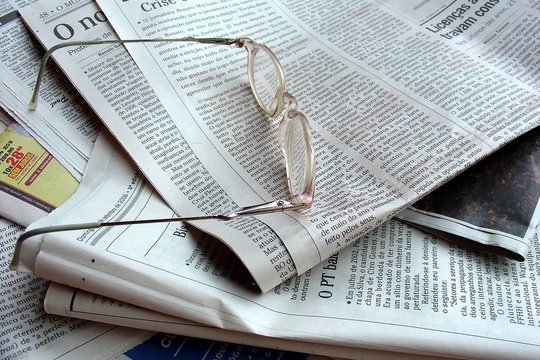 newspaper and the glasses