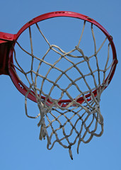 close up of basketball net