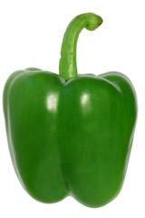 green pepper, isolated on a white background.