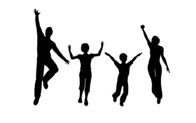 Fototapeta premium jump family of four