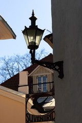 signboard and lantern