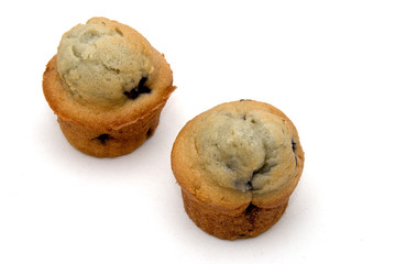 two blueberry muffins