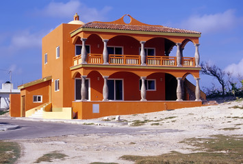 modern orange house